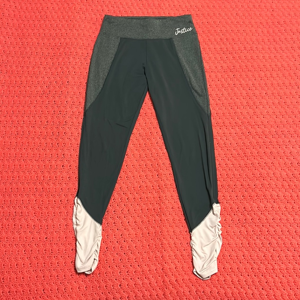 Grey Leggings w/ Pink Ruching
